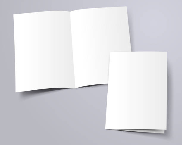 folder template brochure flyer folder template mockup printout stock illustrations