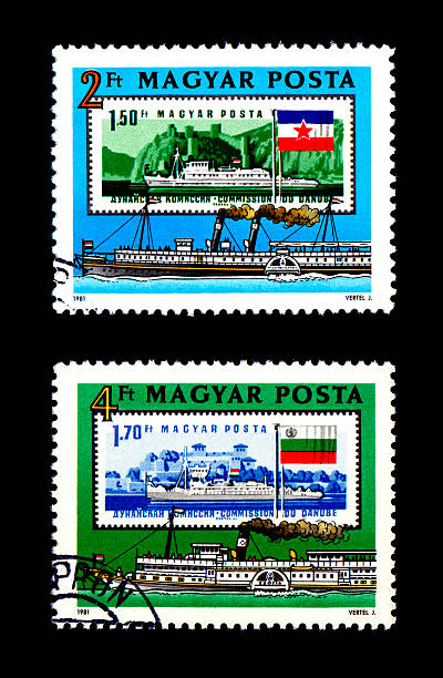 istock Hungary Paddle Wheel Steam Ship Postage Stamp 96677962