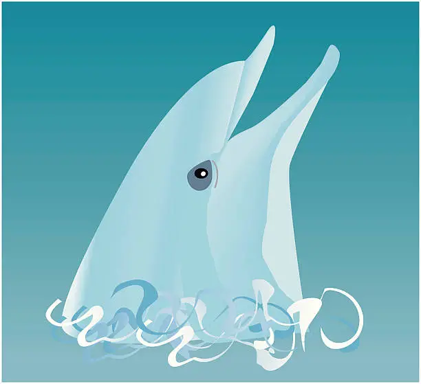 Vector illustration of Happy dolphin