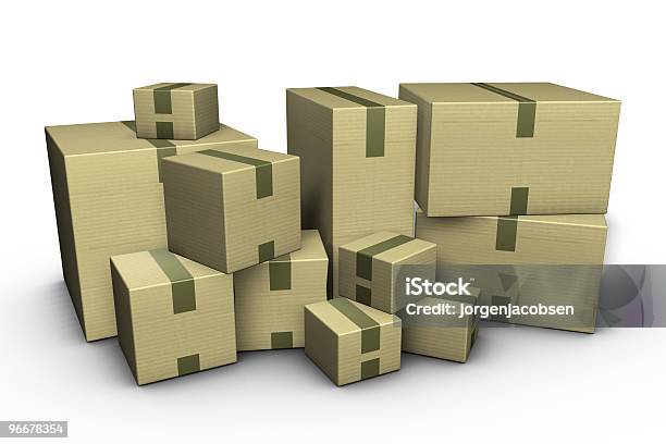 Cajas De Cartón Foto de stock y más banco de imágenes de Corrugado - Corrugado, Caja, Embalaje