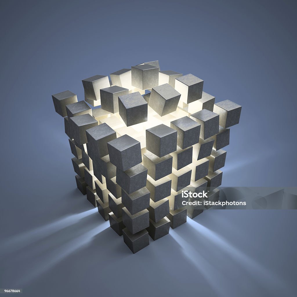 Abstractos cubos explotion - Foto de stock de Bloque - Forma libre de derechos