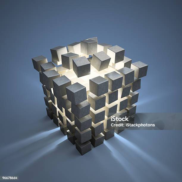Abstractos Cubos Explotion Foto de stock y más banco de imágenes de Bloque - Forma - Bloque - Forma, Color - Tipo de imagen, Cubo - Forma geométrica