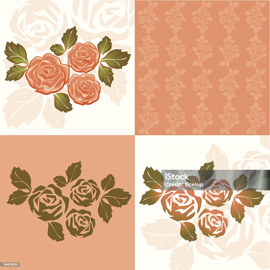 Arancio Rose icona di carta da parati - arte vettoriale royalty-free di Rosa - Fiore