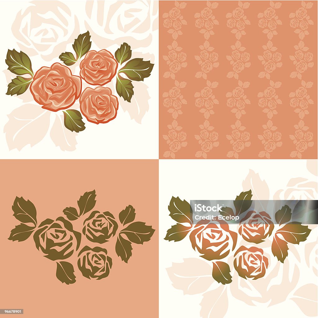 Pomarańczowy róż Tapeta Ikona - Grafika wektorowa royalty-free (Róża)