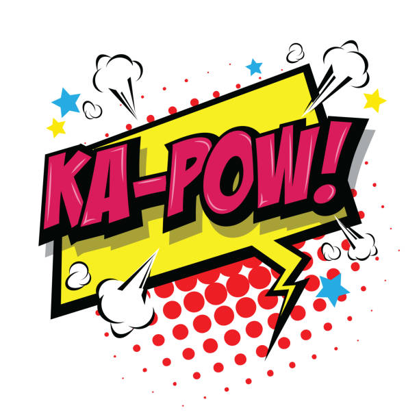 ilustrações, clipart, desenhos animados e ícones de ka-pow! bolha do discurso em quadrinhos - crackle
