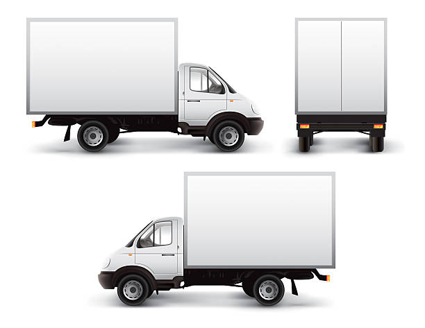 доставка автомобилей - truck commercial land vehicle white blank стоковые фото и изображения