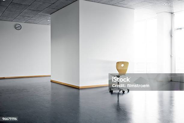 Chair In Empty Room Stock Photo - Download Image Now - Moving Office, Rolling, Stool