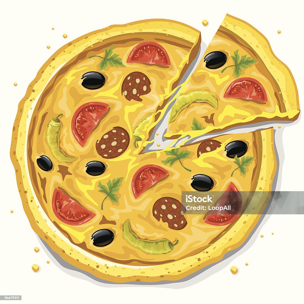 pizza, fast food Illustrazione vettoriale - arte vettoriale royalty-free di Alimentazione non salutare