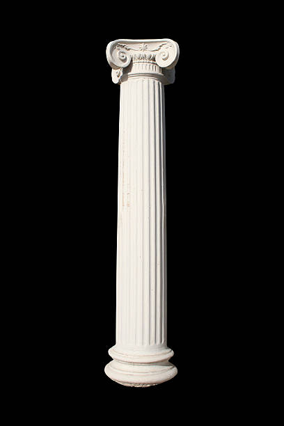 colonne blanc sur noir - style corinthien photos et images de collection