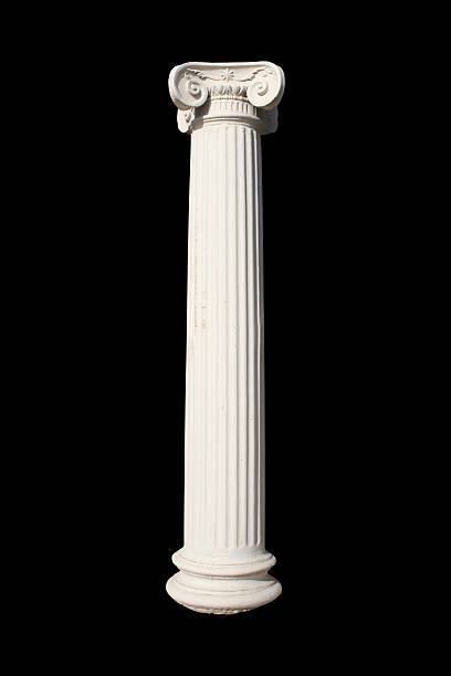 colonna bianco su nero - architecture past ancient man made structure foto e immagini stock