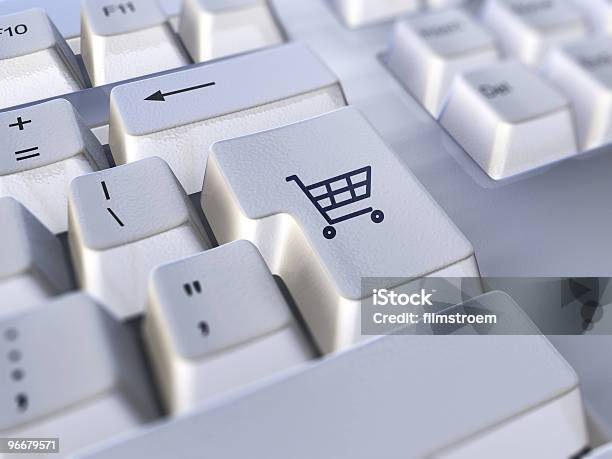 Ecommerce - Fotografias de stock e mais imagens de Botão - Peça de Máquina - Botão - Peça de Máquina, Branco, Carrinho de Compras