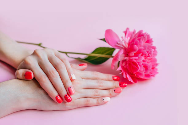 istock Bright trendy summer manicure 966798874