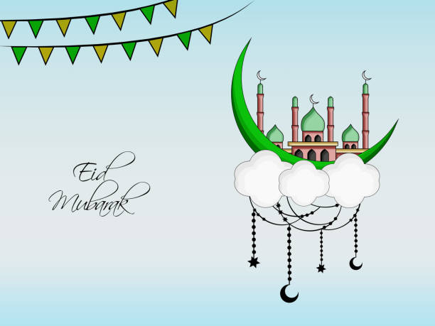 ilustraciones, imágenes clip art, dibujos animados e iconos de stock de ilustración de fondo de eid festival musulmán - star wishing god child