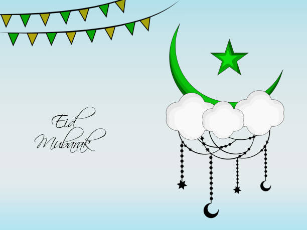 ilustraciones, imágenes clip art, dibujos animados e iconos de stock de ilustración de fondo para el festival musulmán eid - star wishing god child