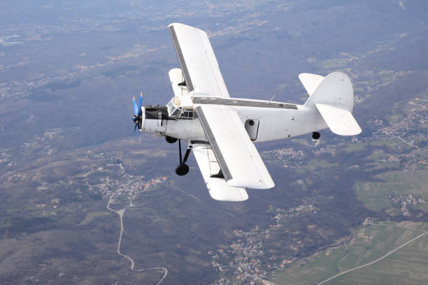 istock Vintage biplane in air 966808774