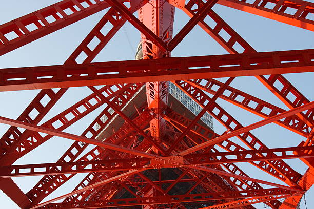 башня токио - tokyo tower shinjuku ward tokyo prefecture communications tower стоковые фото и изображения