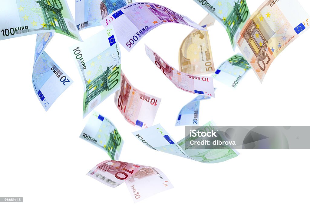 Flying Euro dinero - Foto de stock de Moneda de la Unión Europea libre de derechos