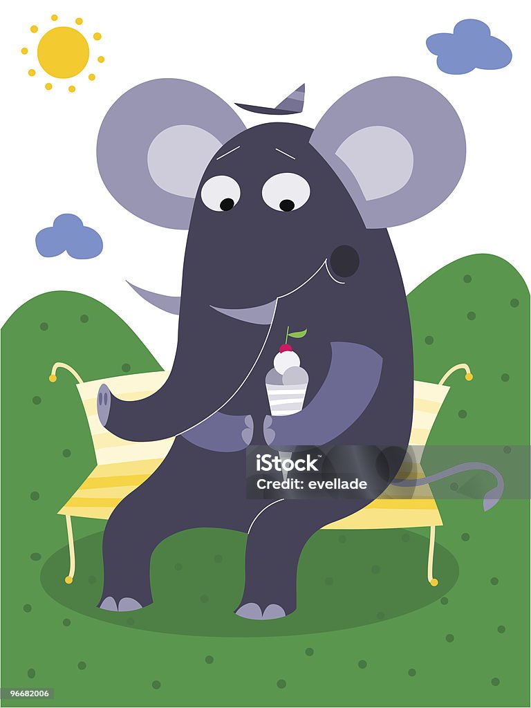 Elephant eating ice cream  Activity stock vector