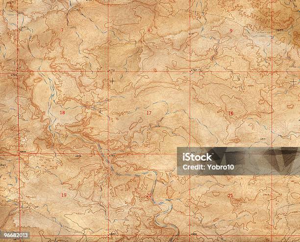 Foto de Desbotado Topographical Fundo e mais fotos de stock de Mapa - Mapa, Antigo, Texturizado - Efeito Fotográfico