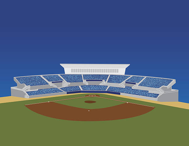 бейсбольный стадион вектор - minor league baseball stock illustrations