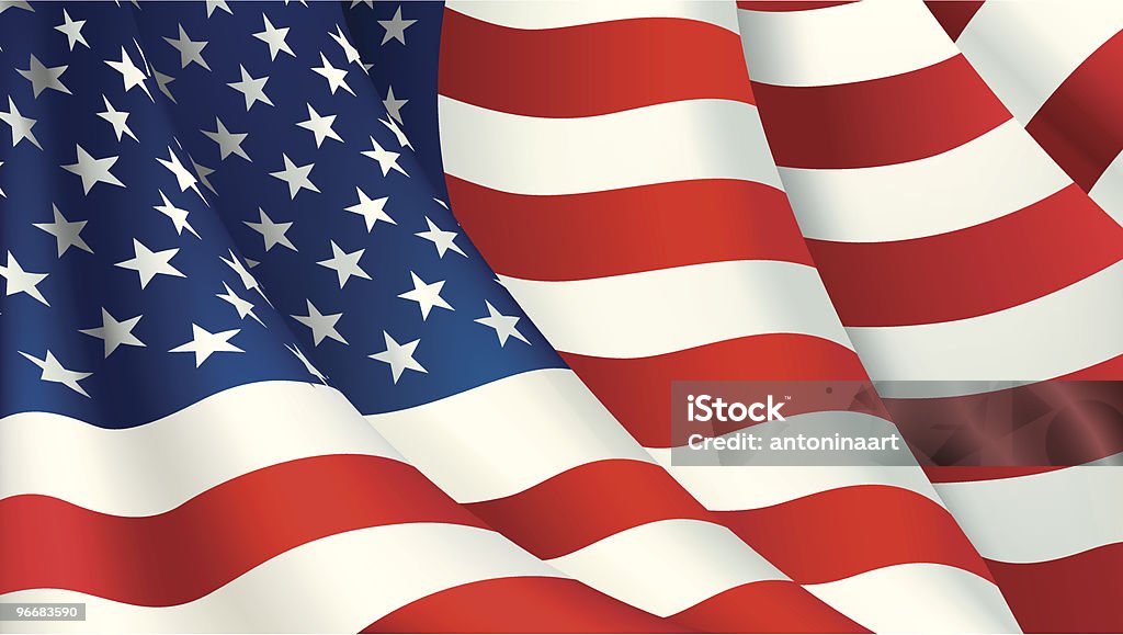 Bandeira norte-americana - Vetor de Bandeira Norte-Americana royalty-free