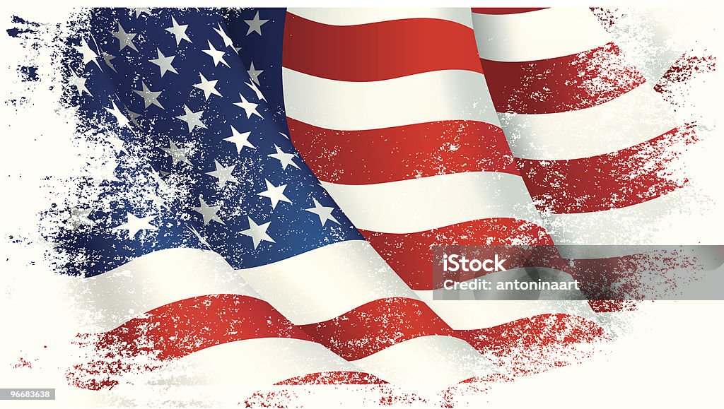 illustration vectorielle d'un drapeau américain fluide - clipart vectoriel de Drapeau américain libre de droits