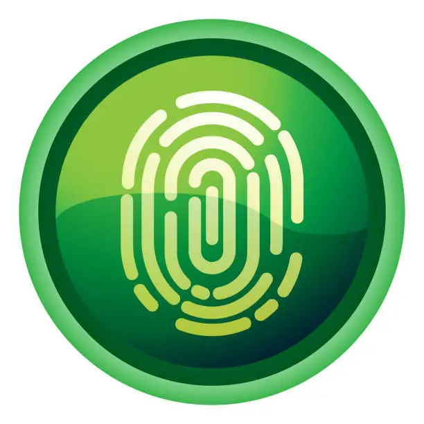 Vector illustration of Fingerprint Flat Design Icon