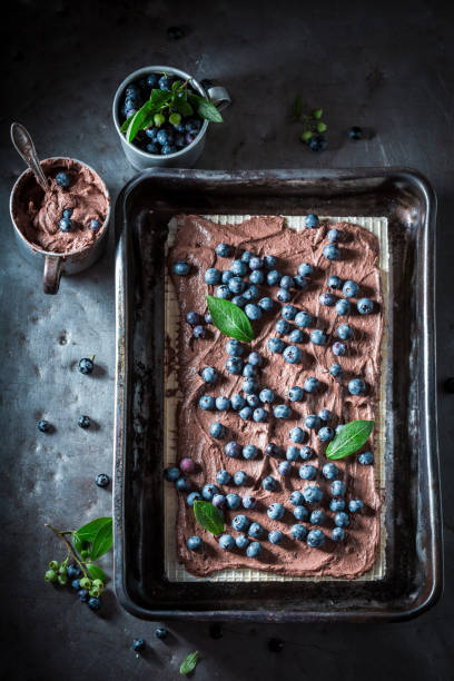 istock Homemade wafers with blueberries and milky chocolate 966840892