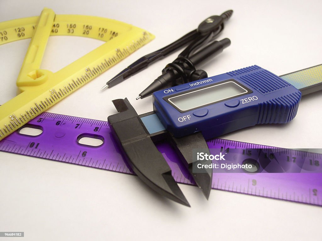 Desenho e instrumentos de medição - Foto de stock de Compasso royalty-free