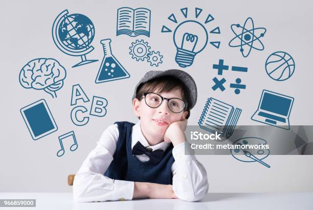 Subjects Of School Concept Stock Photo - Download Image Now - Child, English Language, Mathematics