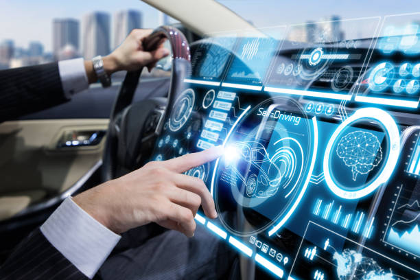 Futuristic instrument panel of vehicle. Futuristic instrument panel of vehicle. runaway vehicle stock pictures, royalty-free photos & images