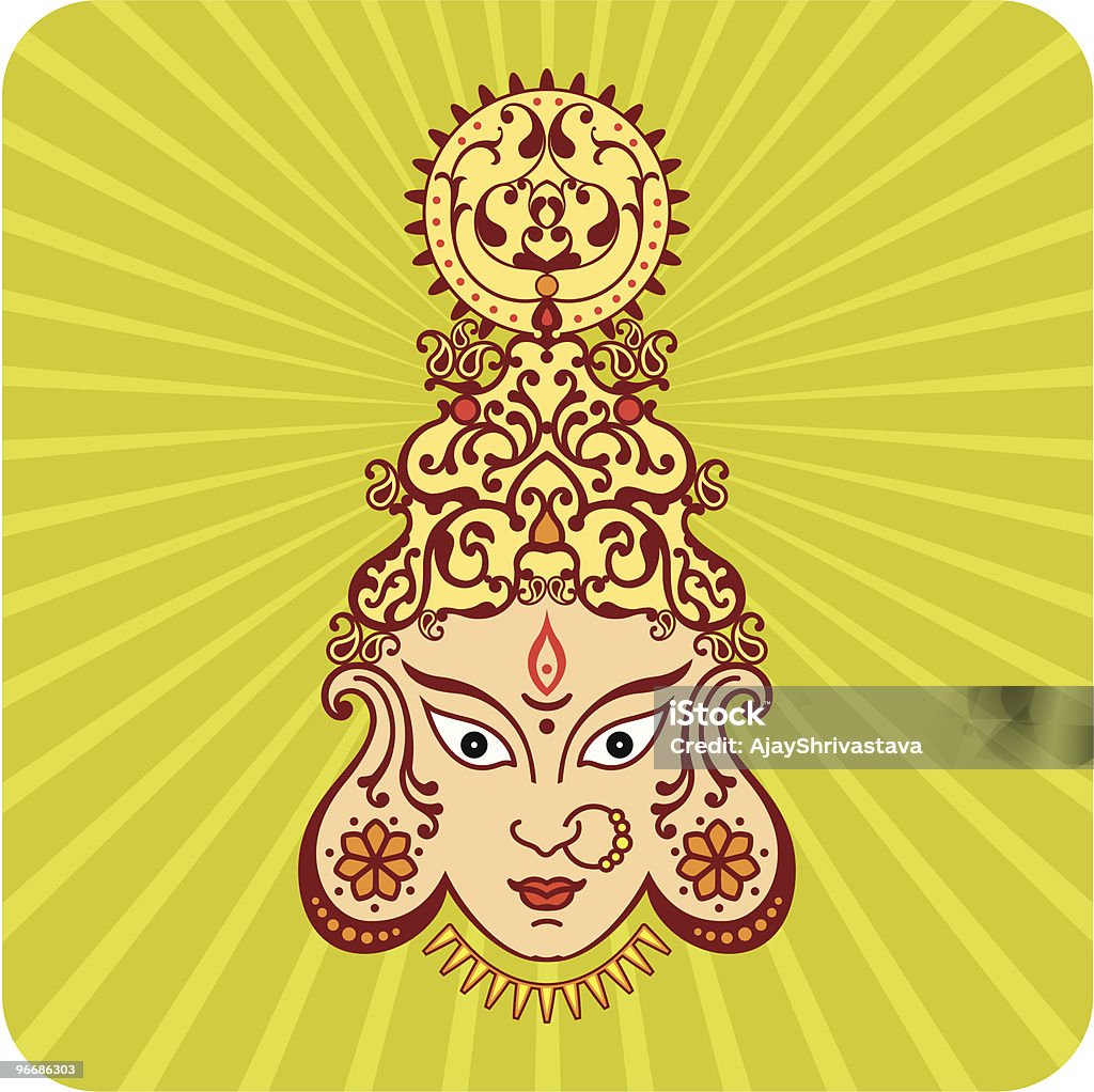 Durga Indian Deusa - Vetor de Abstrato royalty-free