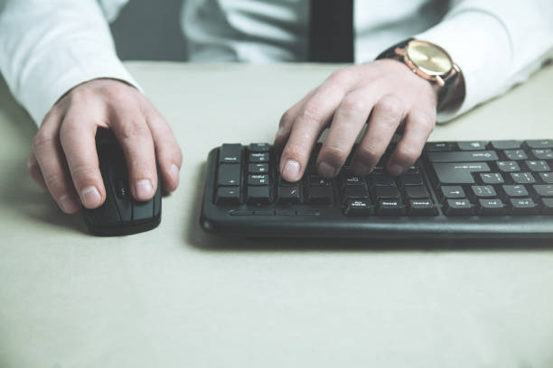 istock Businessman working in computer. Business concept 966865912