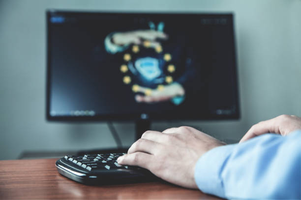 istock Businessman working in computer. Business concept 966865922