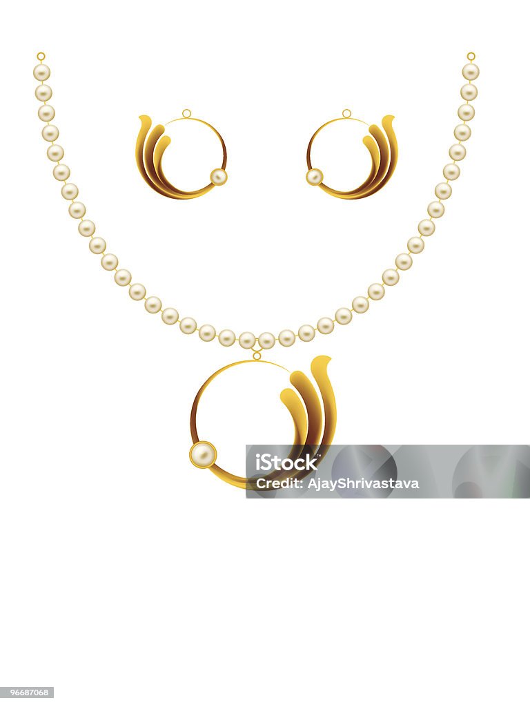 Pearl joias de ouro - Vetor de Colar royalty-free