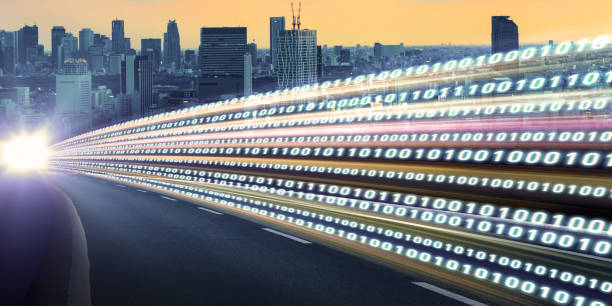 istock Digital signals flying over highway. Digital transformation. Internet of Things. 966873948