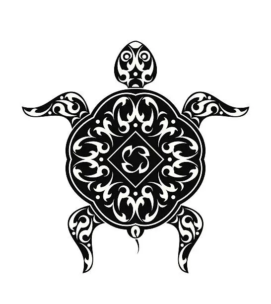Vector illustration of Turtle Tattoo