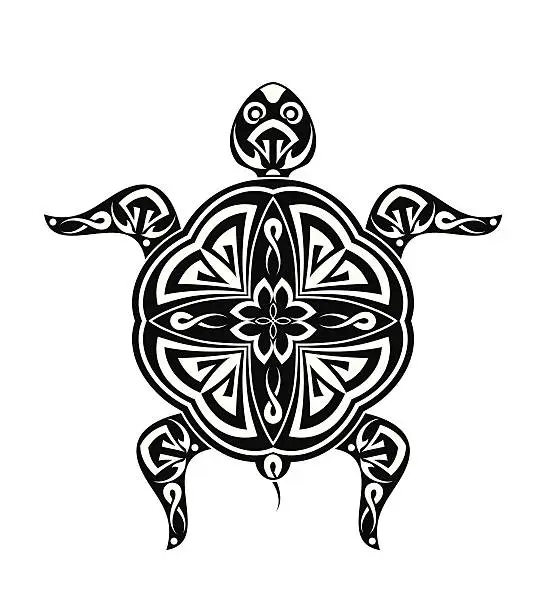 Vector illustration of Tribal Tattoo Turtle