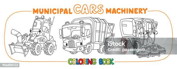 Funny Small Municipal Cars With Eyes Stock Illustration - Download Image Now - Snowplow, Baby - Human Age, Book