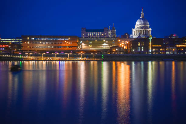 istock Long exposure, London riverside cityscape with St Paul's cathedral 966883780