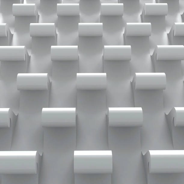 istock 3d illustration. The abstract three-dimensional white background based on the cylinders in perspective. Render. 966884906