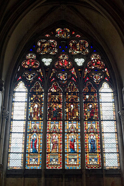 istock Troyes (Champagne, France) - Cathedral interior, stained glass windows 96688687