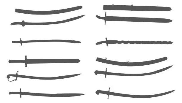 Vector illustration of Antique Swords