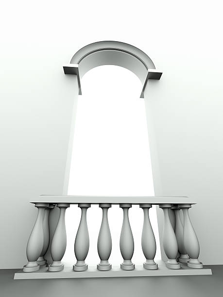 istock doorway with arch and balustrade 96689507