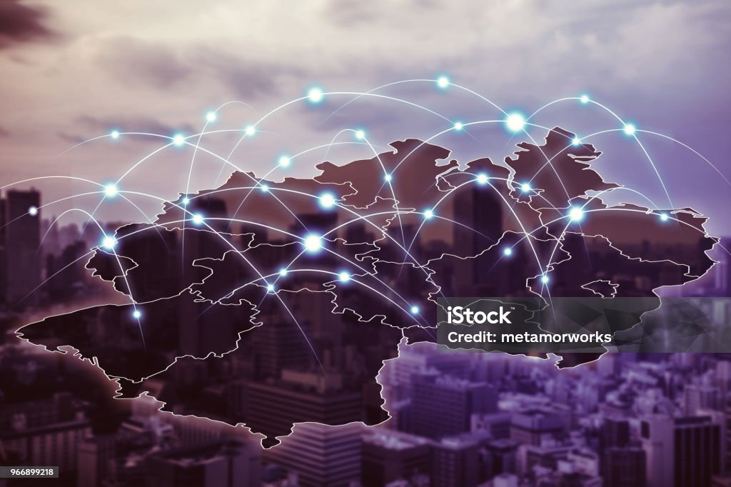 Communication network of Germany. Germany Stock Photo