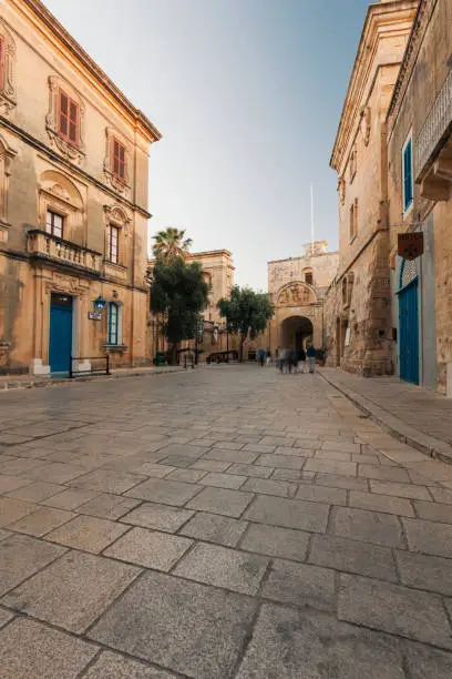 Pjazza San Publju and Main Gate in Mdina Old City, Malta