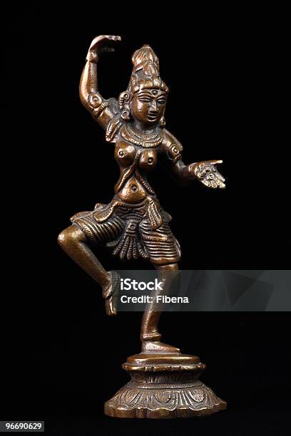 Brass Sculpture Of Shiva Stock Photo - Download Image Now - Black Background, Bronze - Alloy, Figurine