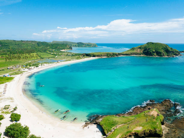 Lovely sunny day on the Lombok island. View from above - Drone shot