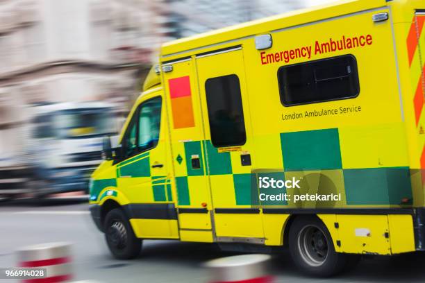 Speeding Ambulance Stock Photo - Download Image Now - Ambulance, UK, London - England