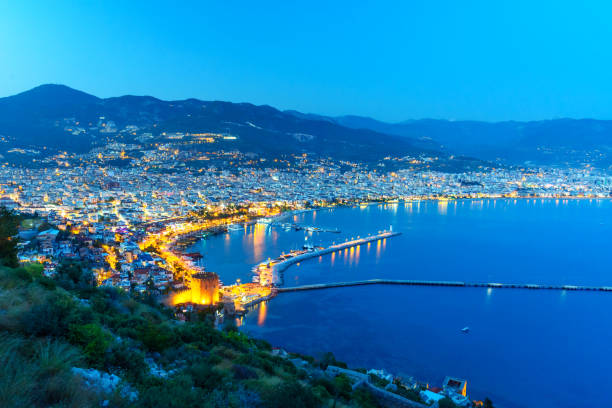 istock View of Alanya at night. Turkey 966915012